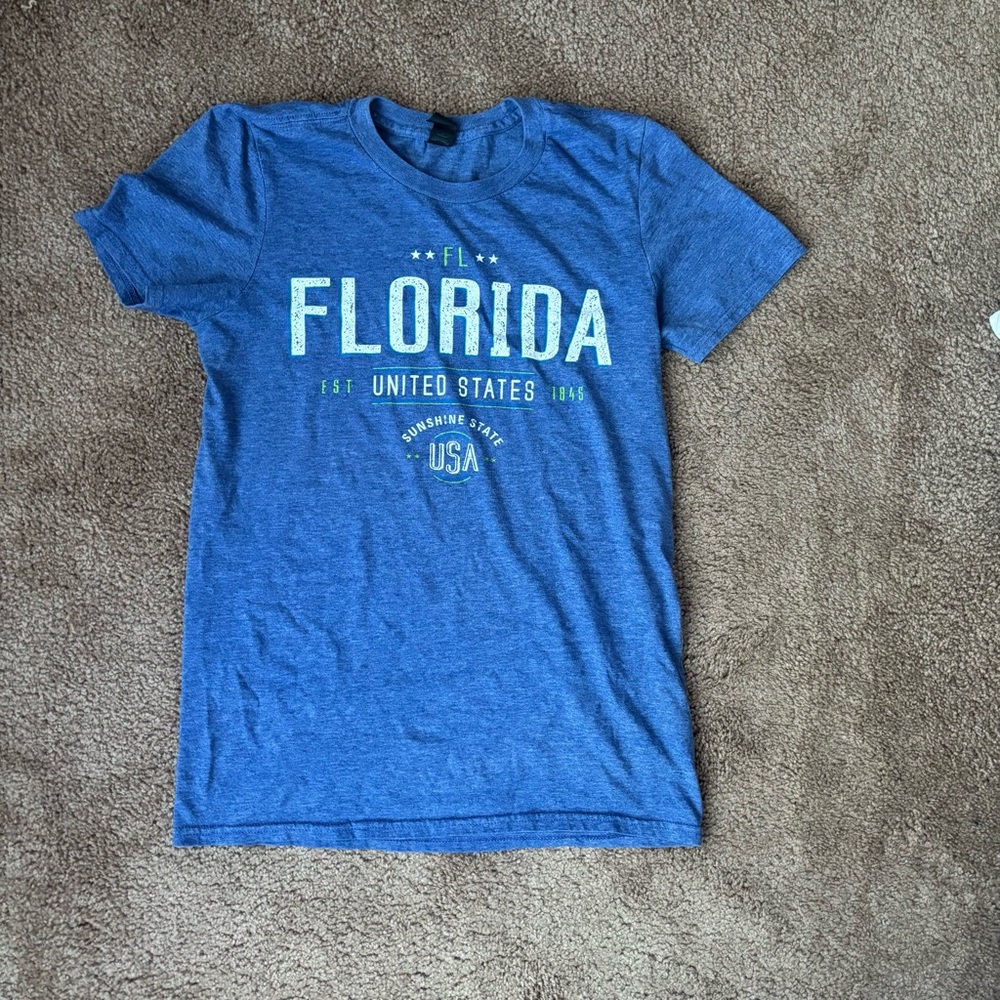 Women’s Medium Blue Cotton Florida Graphic Tee